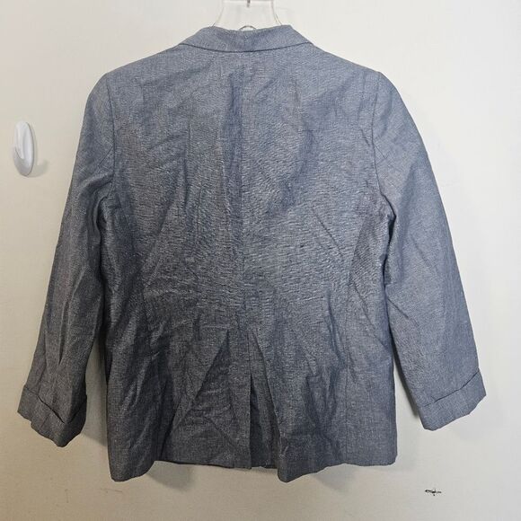 J.Crew Blazer Grey Linen Cotton Unstructured H6200 Preppy Classic Jacket 10P - Picture 5 of 5